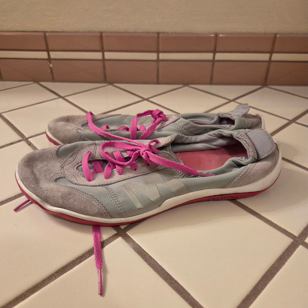 Merrell Drizzle Womens 9.5 Barefoot Minimalist Gray Pink Suede Sneaker J48936